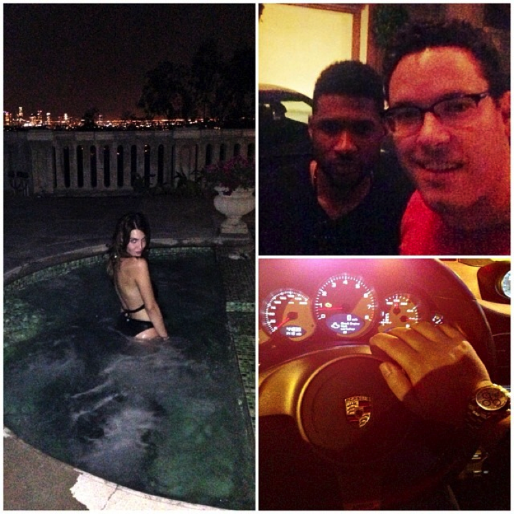 Hot-tubbing with Usher.