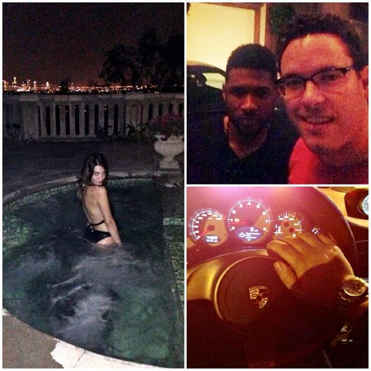 Hot-tubbing with Usher.